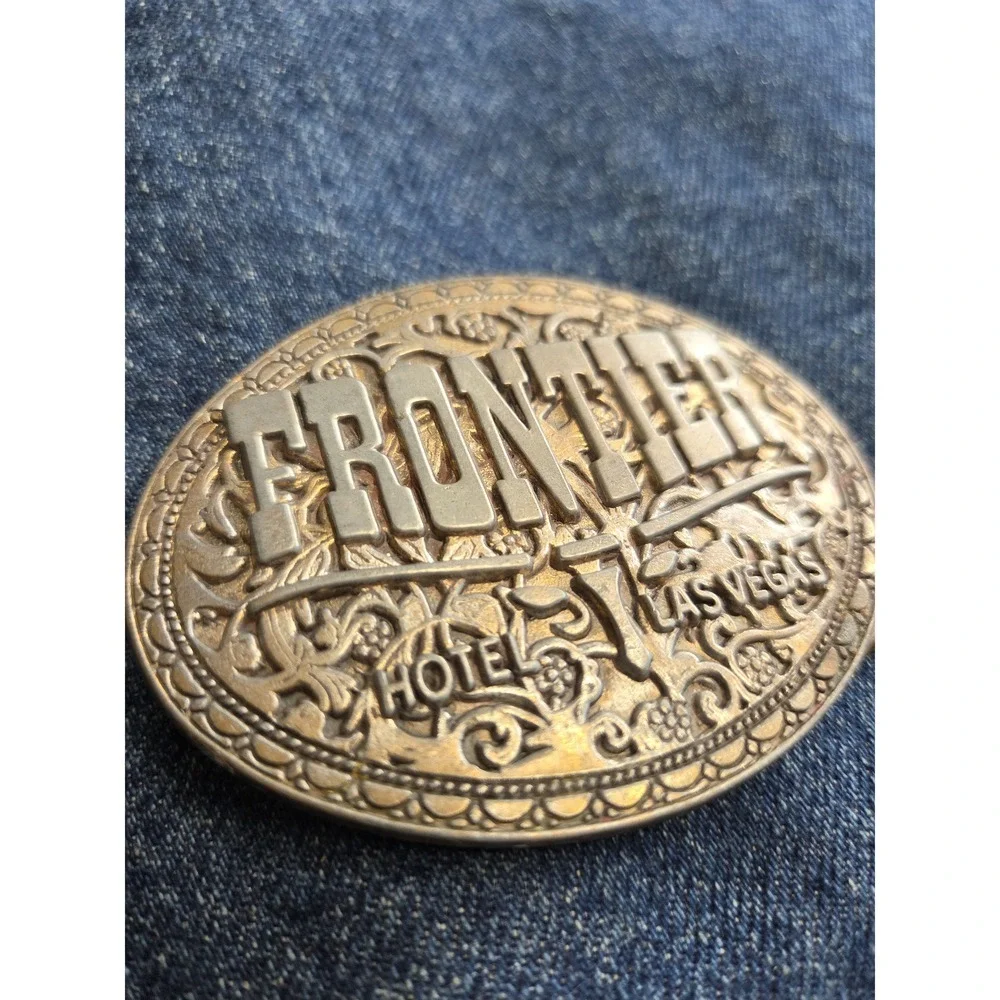 Vintage Frontier Hotel Las Vegas Casino Belt Buckle - Rare Patina